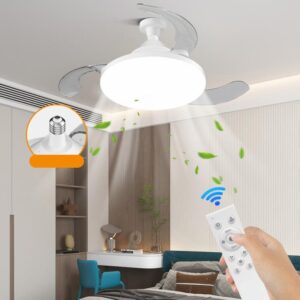 Alternative view of 22.5-inch Invisible Blade Ceiling Fan Light with E27 Socket Dimmable LED