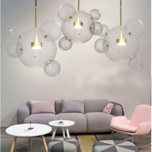 30W Creative Glass Ball Molecule Modern Lamp Personality Living Room Chandelier Soap Bubble Lamp