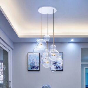 Alternative view of 30W Creative Glass Ball Molecule Modern Lamp Personality Living Room Chandelier Soap Bubble Lamp