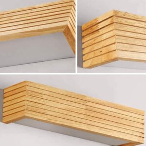 Alternative view of 35cm LED Solid Wood Wall Lamp Bedroom Bedside Lamp Corridor Wall Lamp