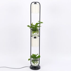 Alternative view of Modern Decoration Plant Flower Floor Lamp Fabric Lampshade Glass Study Stand Floor Light