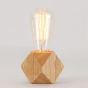Solid Wood Decoration LED Night Light Modern Minimalist Warm Bedroom Bedside Lamp Small Table Lamp without LED Bulbs
