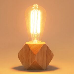 Alternative view of Solid Wood Decoration LED Night Light Modern Minimalist Warm Bedroom Bedside Lamp Small Table Lamp without LED Bulbs
