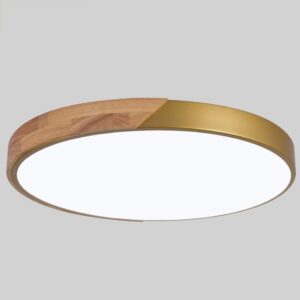 Alternative view of Wood Macaron LED Round Ceiling Lamp Size:60cm(Gold)