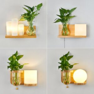 Alternative view of Wooden Bedside Wall Lamp Led Indoor Corridor Aisle Balcony Wall Lamp